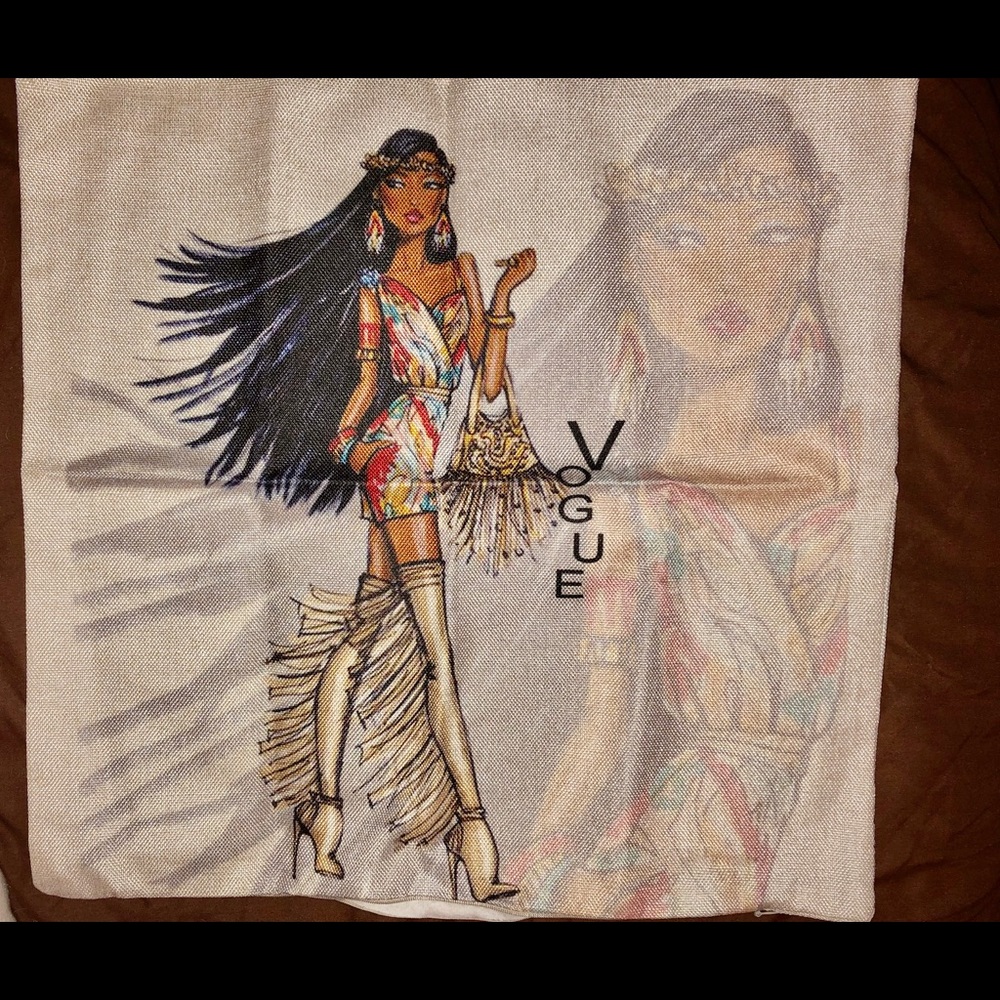 2 NEW Black Female Vogue Art Pillow Case W/Cushion